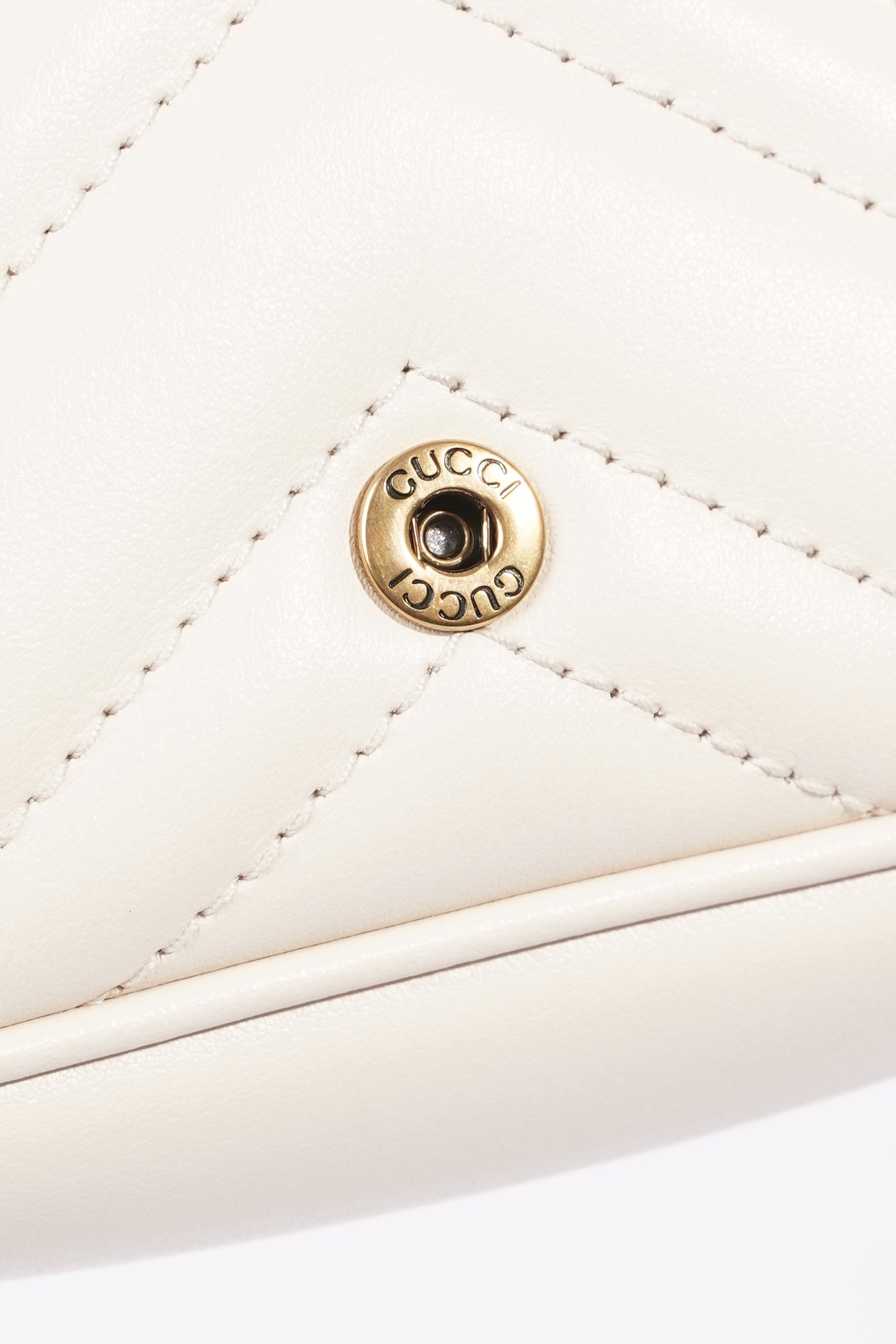 Gucci Womens Marmont Bag White Leather Super Mini