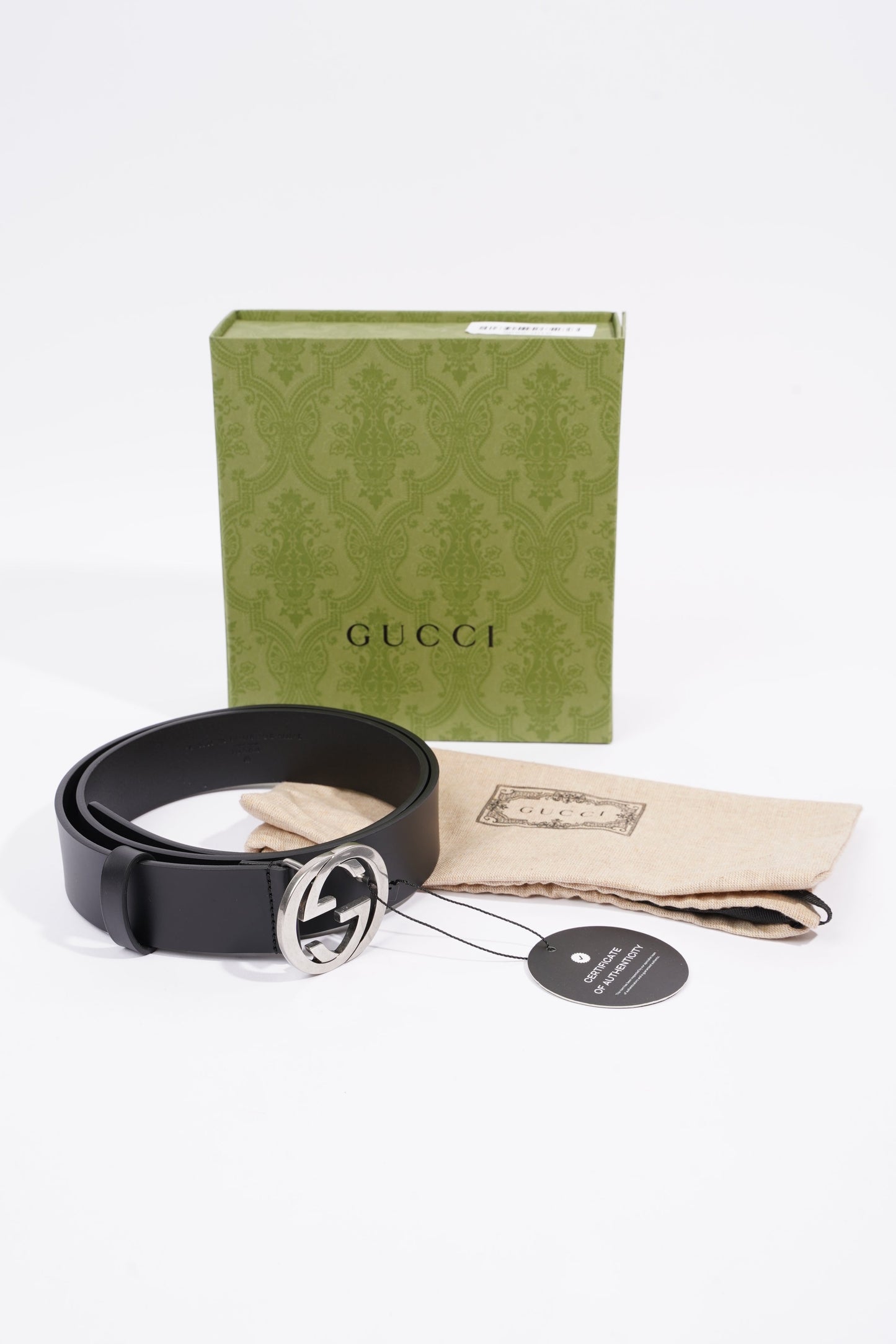 Gucci Womens Interlocking GG Belt Black 90cm - 36"