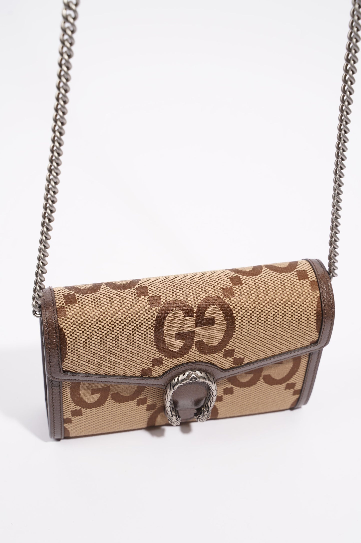 Gucci Womens Dionysus Chain Wallet Beige / Brown