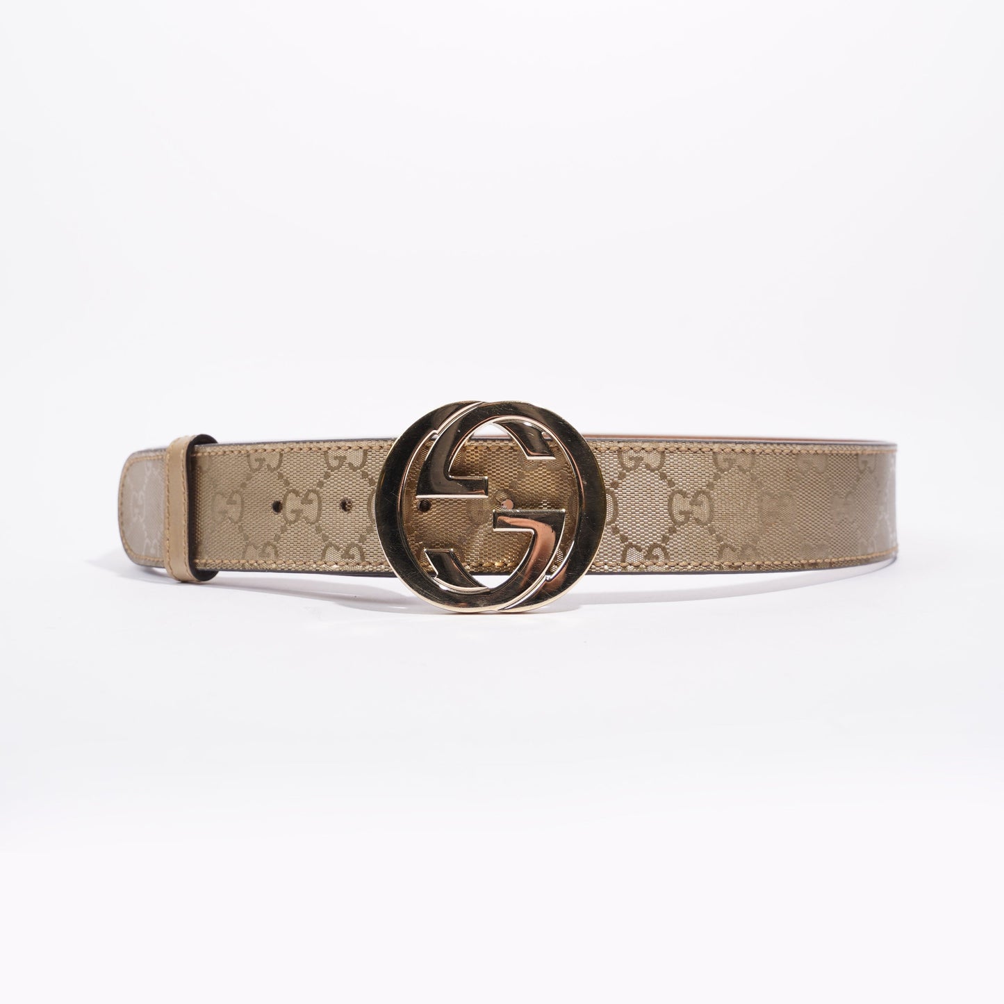 Gucci Womens Interlocking Belt Gold 85cm / 34"