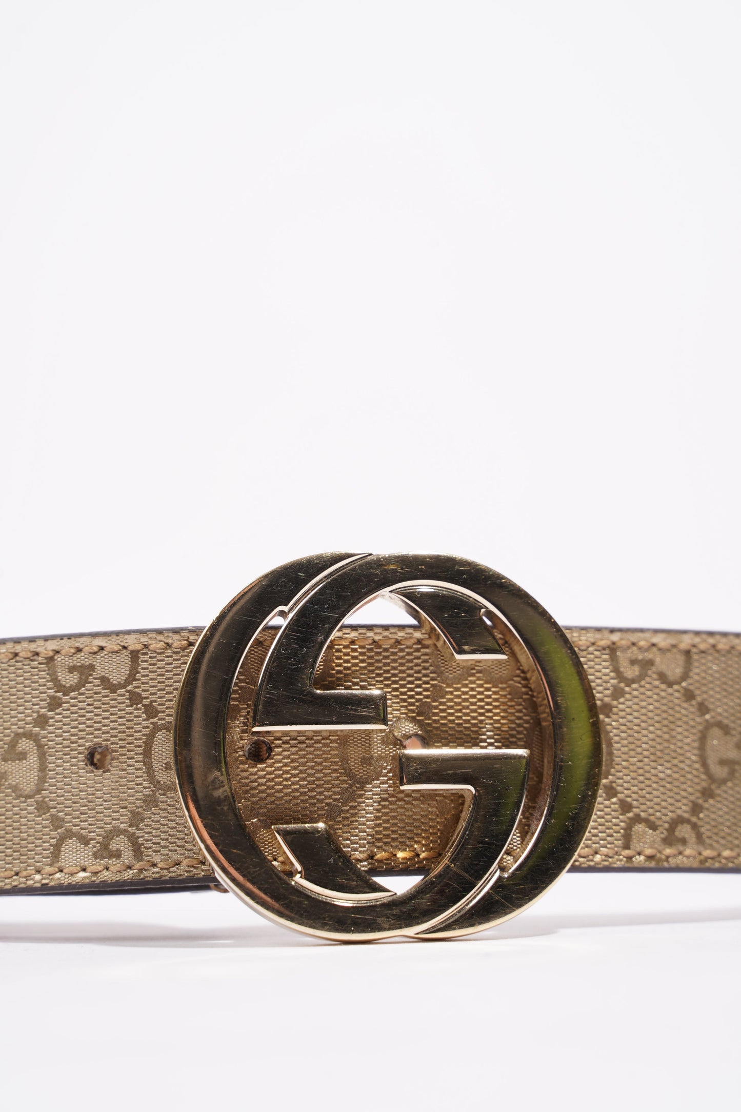 Gucci Womens Interlocking Belt Gold 85cm / 34"