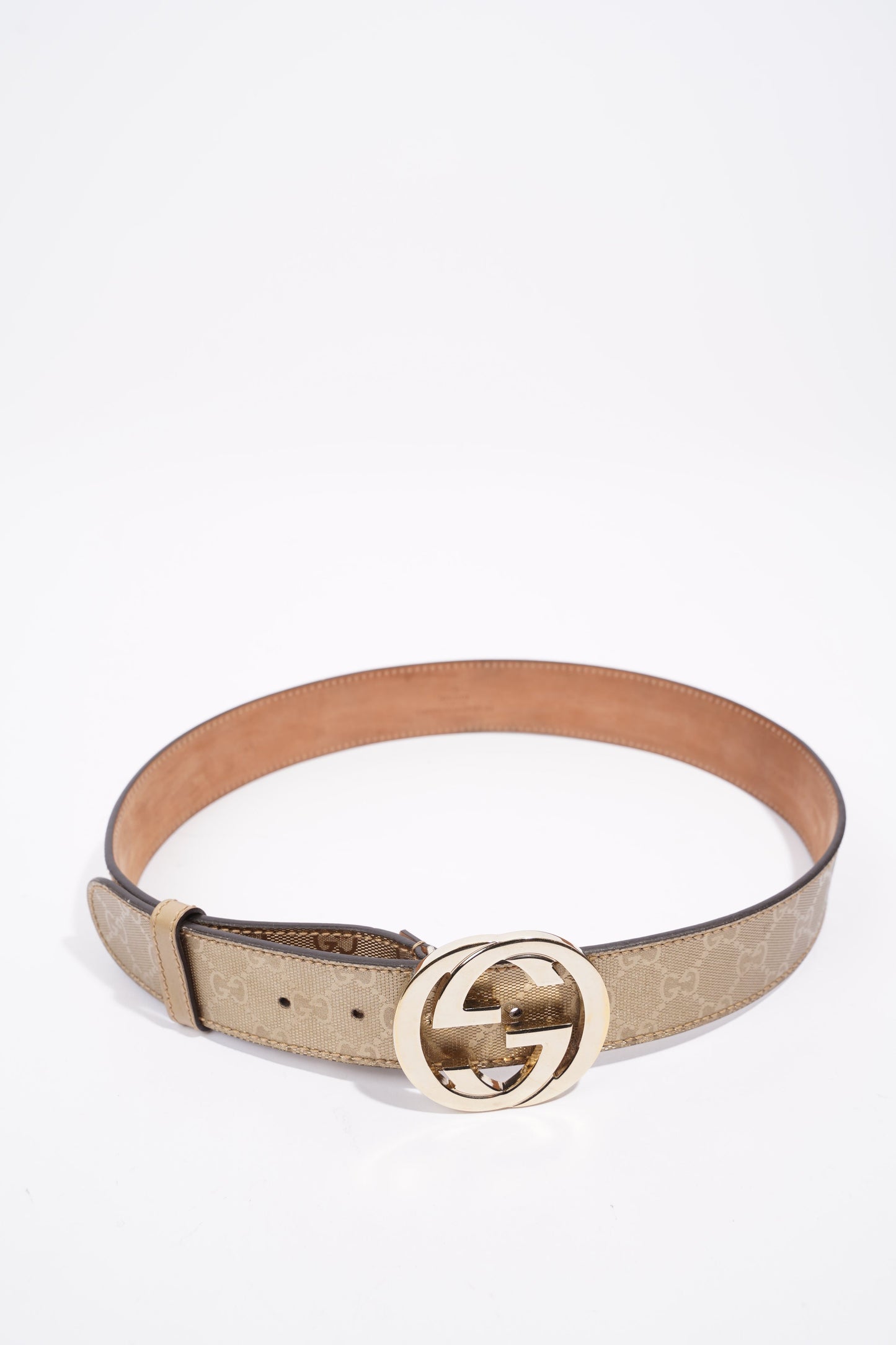 Gucci Womens Interlocking Belt Gold 85cm / 34"