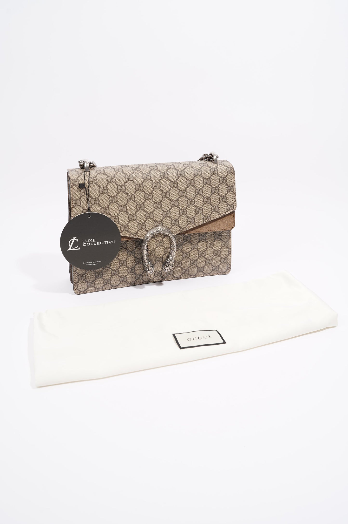 Gucci Womens Dionysus GG Bag Brown Canvas Medium