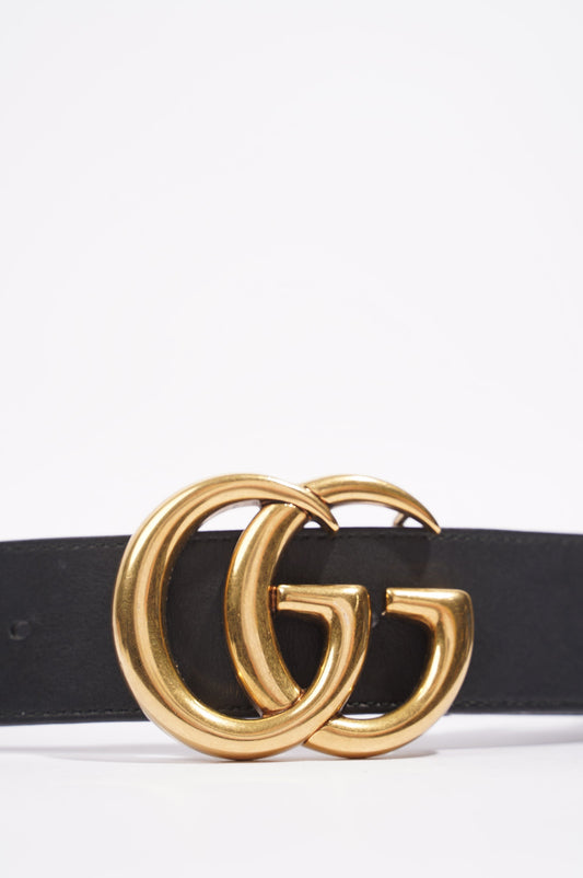 Gucci Womens Marmont Belt Black / Gold 75cm / 30"