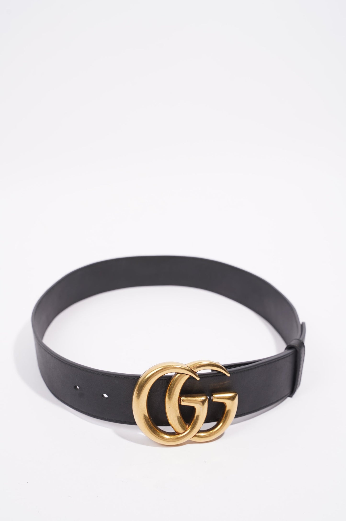 Gucci Womens Marmont Belt Black / Gold 75cm / 30"