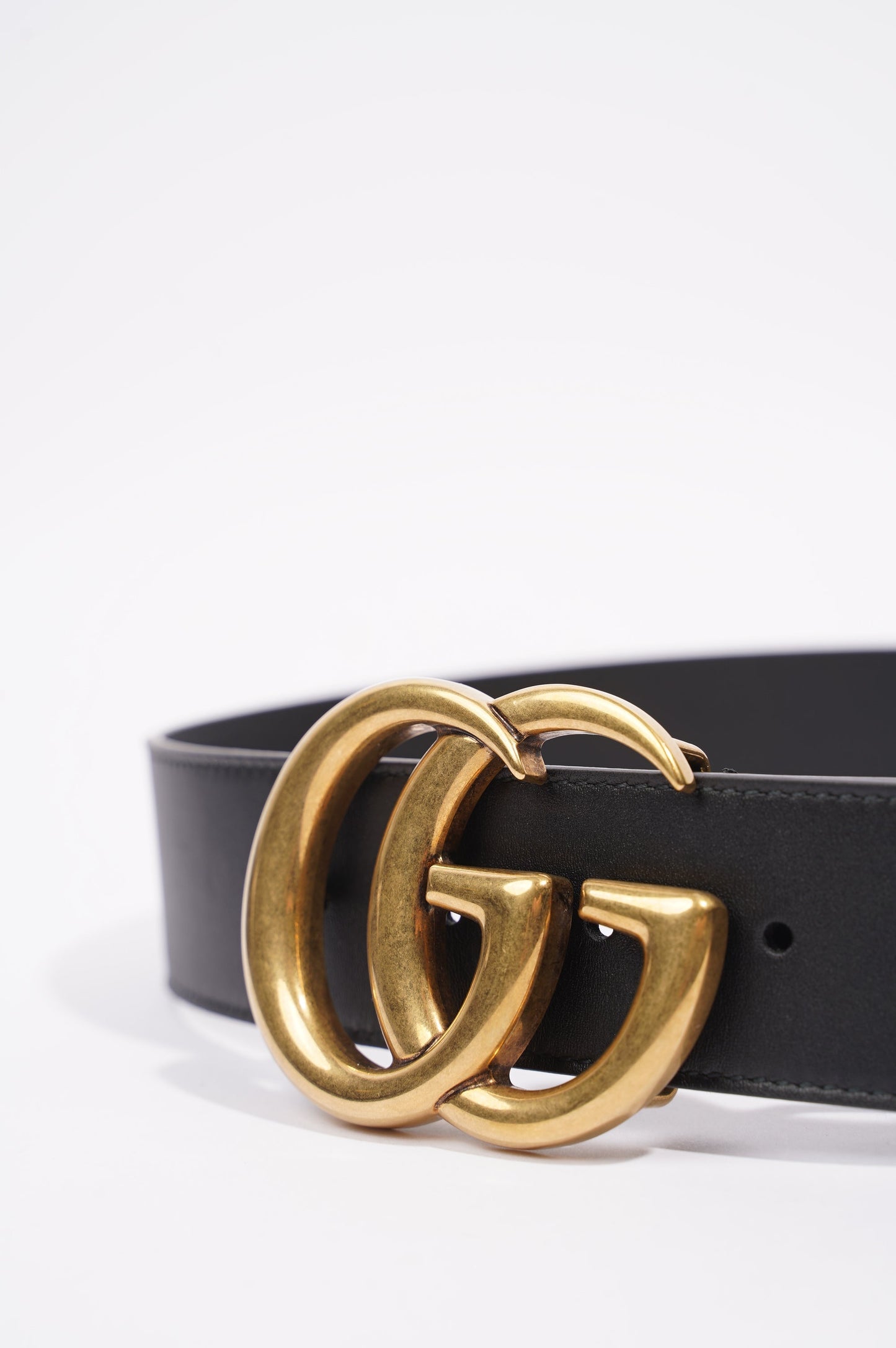 Gucci Womens Marmont Belt Black / Gold 70-28