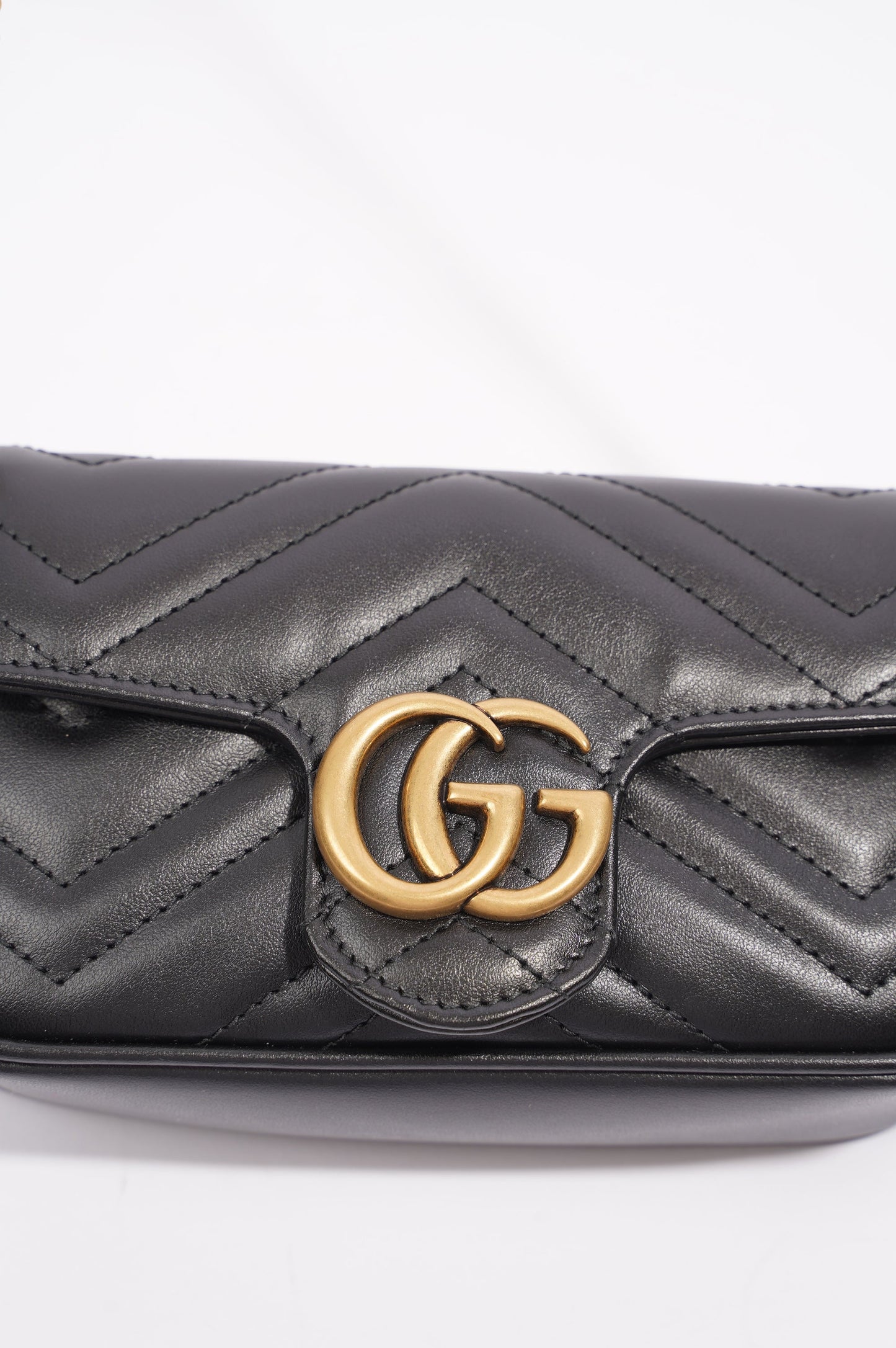 Gucci Womens Marmont Bag Black Leather Super Mini