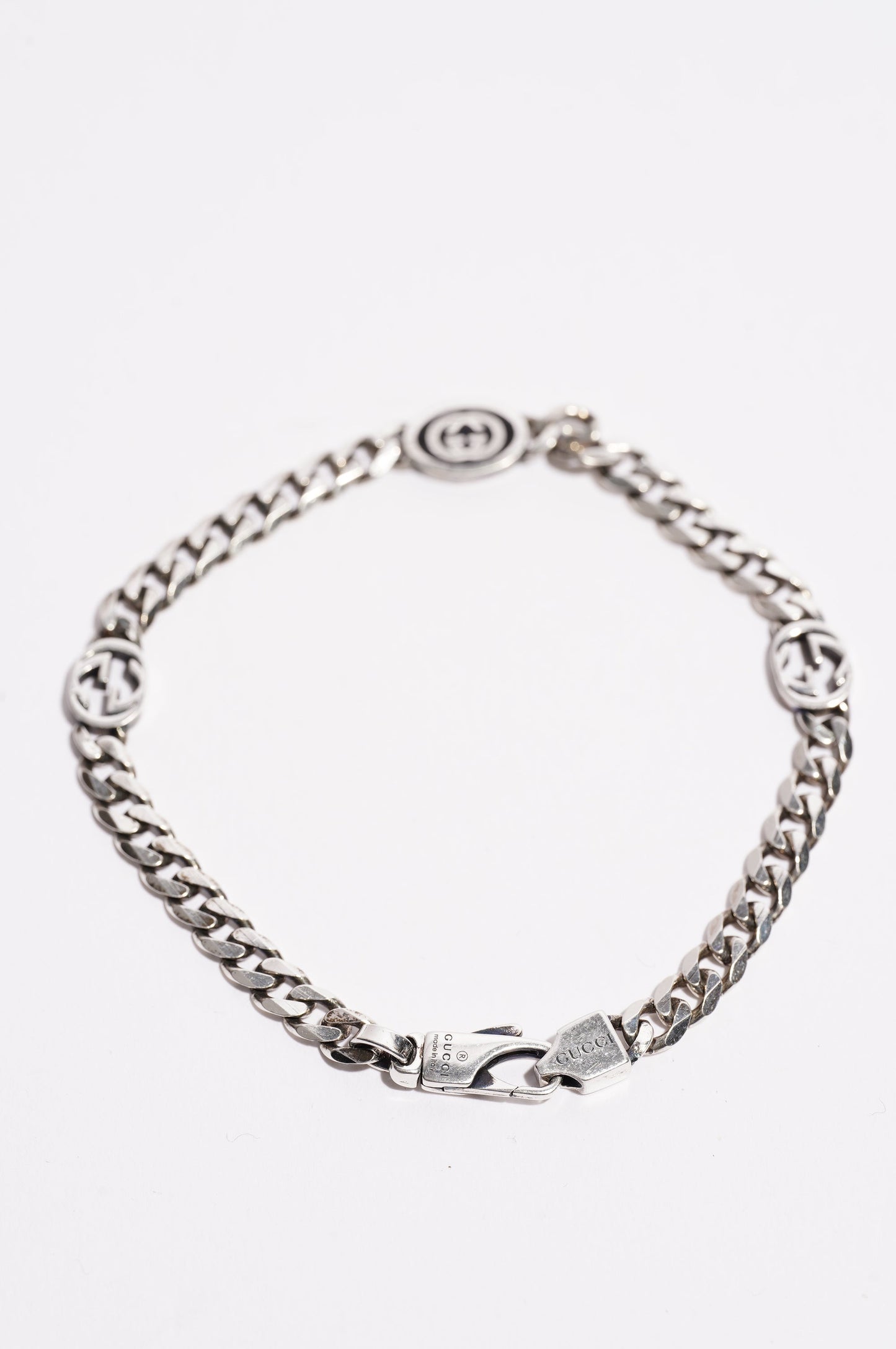 Gucci Womens Interlocking G Bracelet Silver