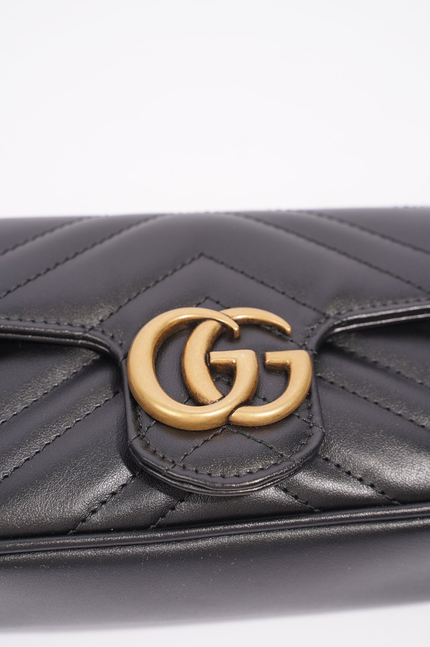 Gucci Womens Marmont Bag Black Leather Super Mini