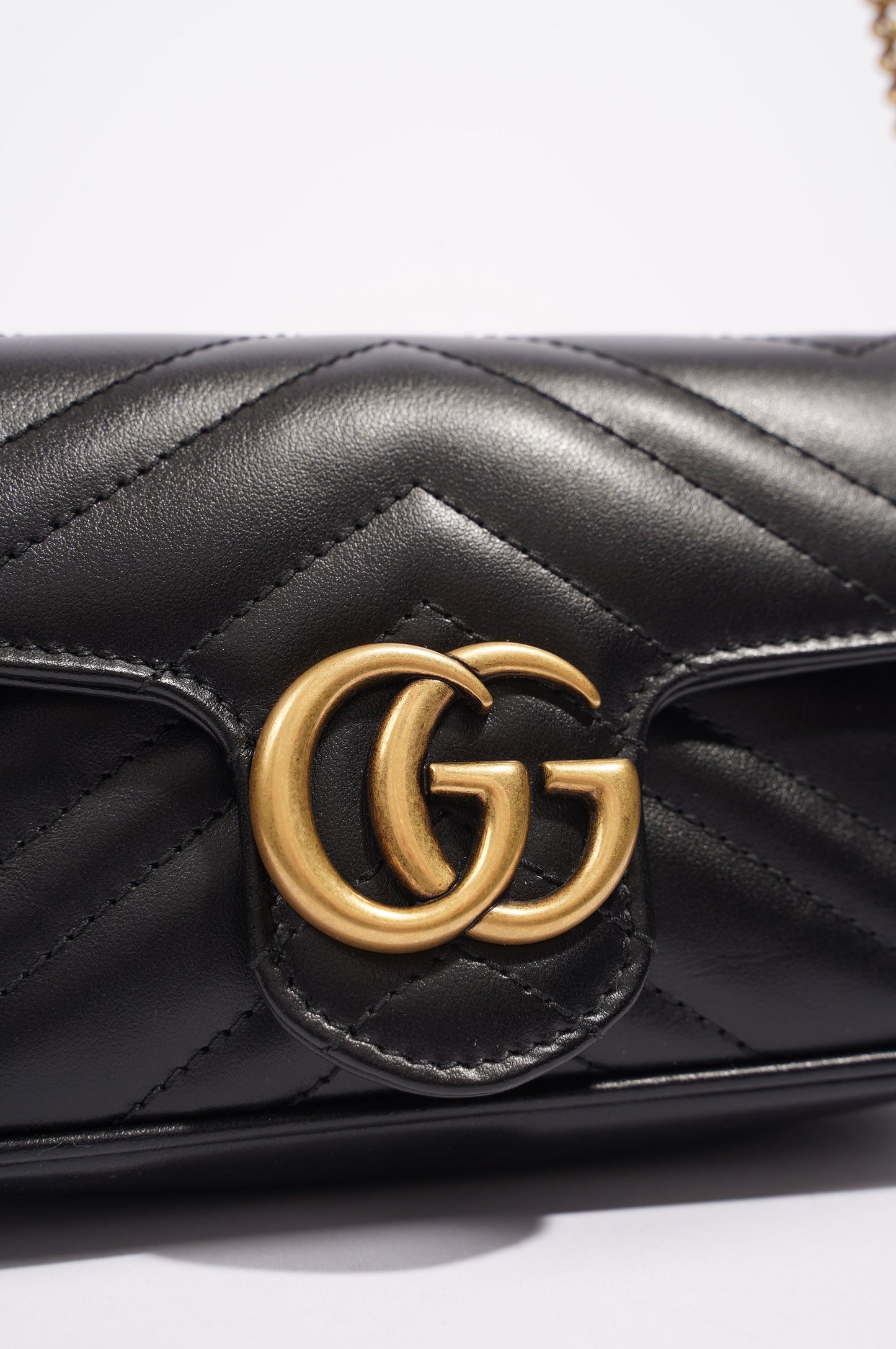 Gucci Womens Marmont Bag Black Leather Super Mini