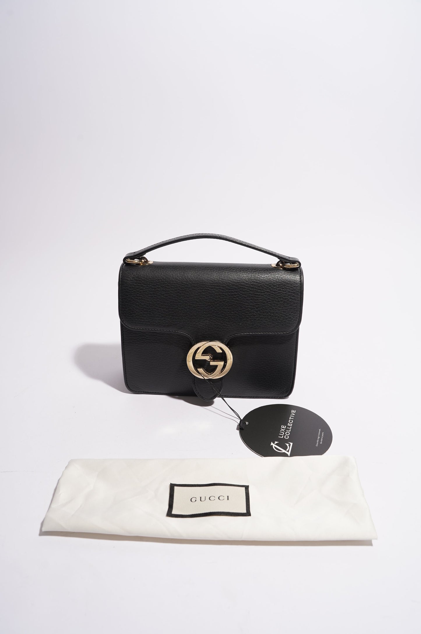 Gucci Womens Interlocking Bag Black Small