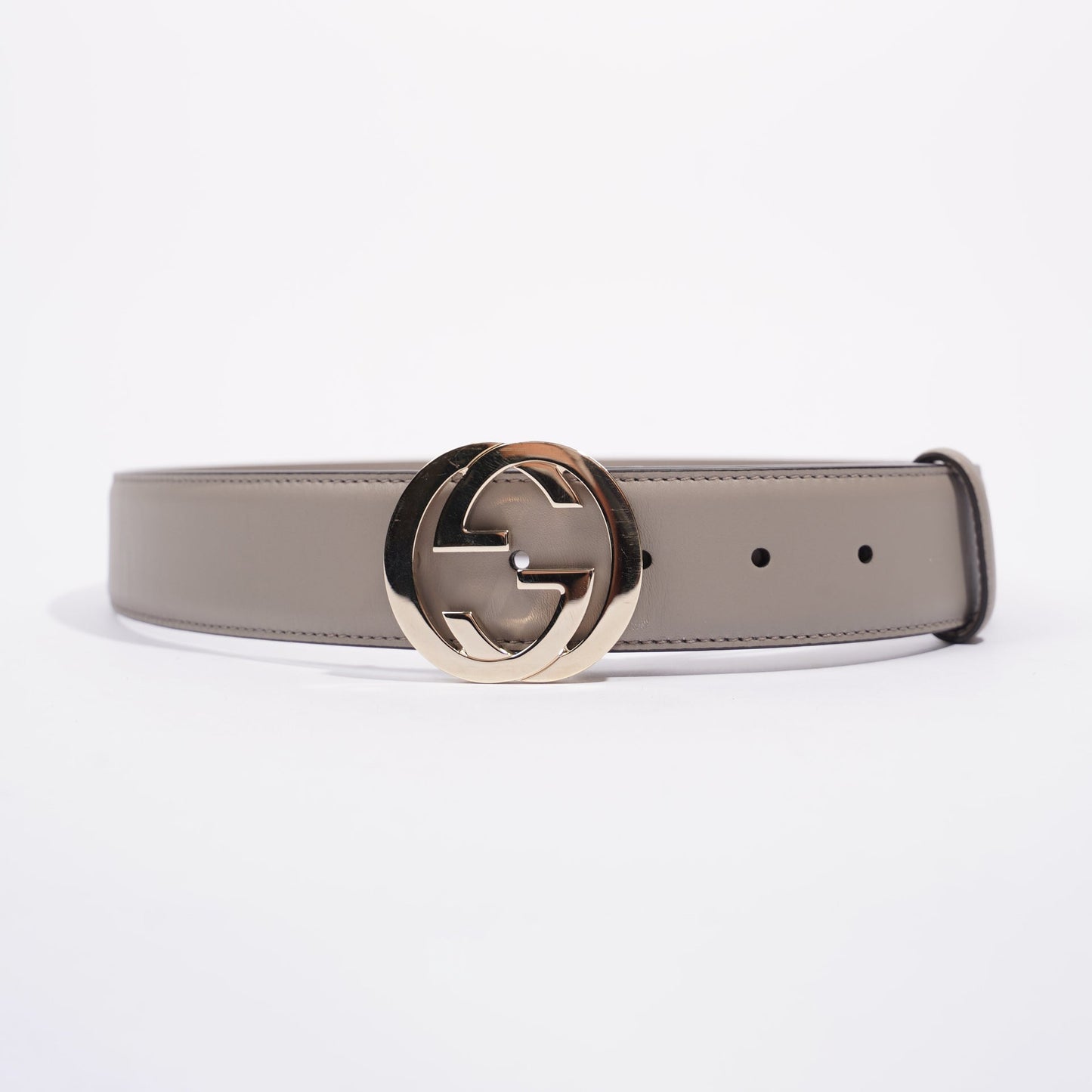 Gucci Womens Interlocking Belt Grey 80-32