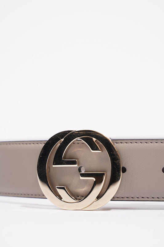 Gucci Womens Interlocking Belt Grey 80-32