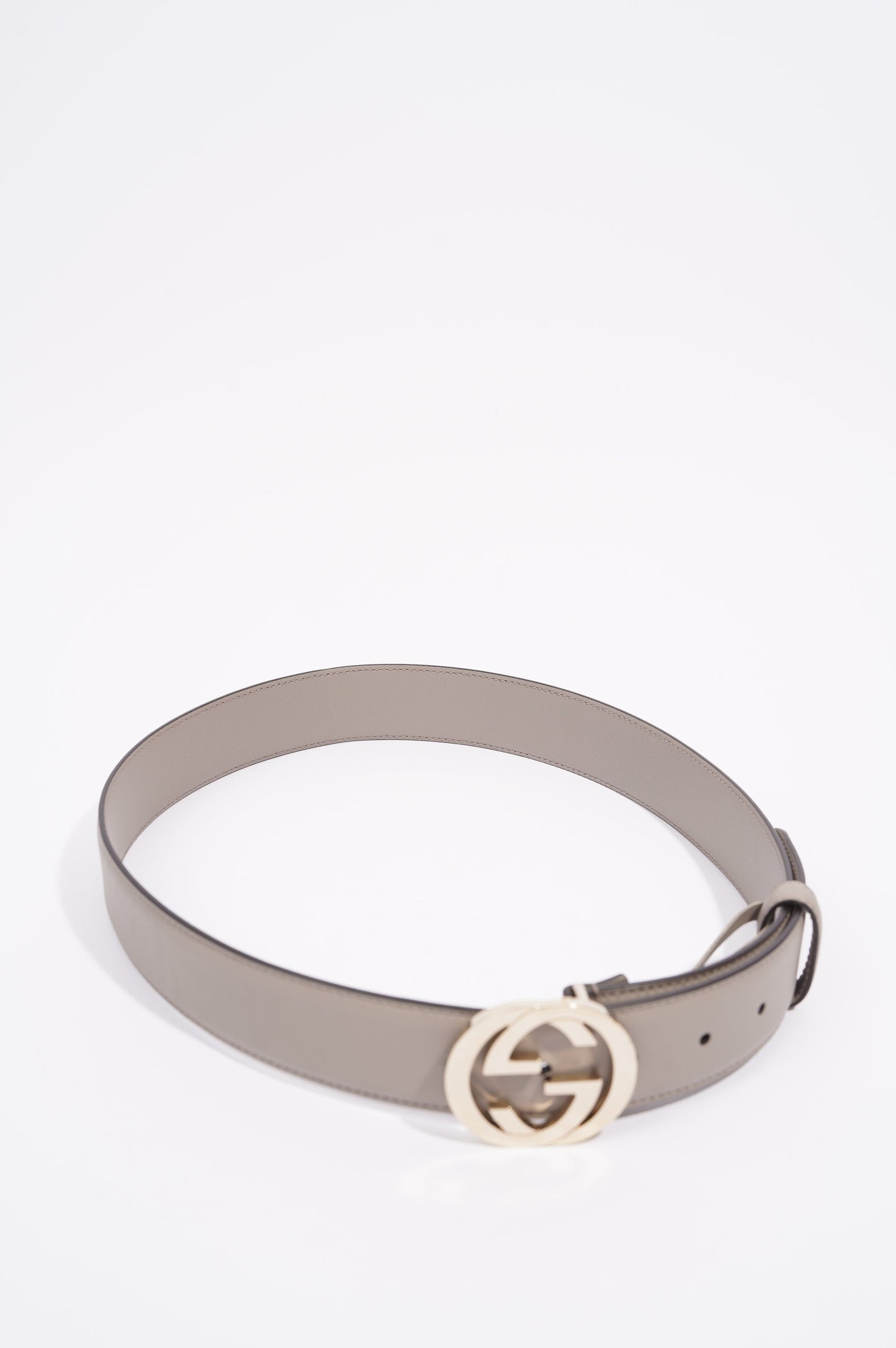 Gucci Womens Interlocking Belt Grey 80-32