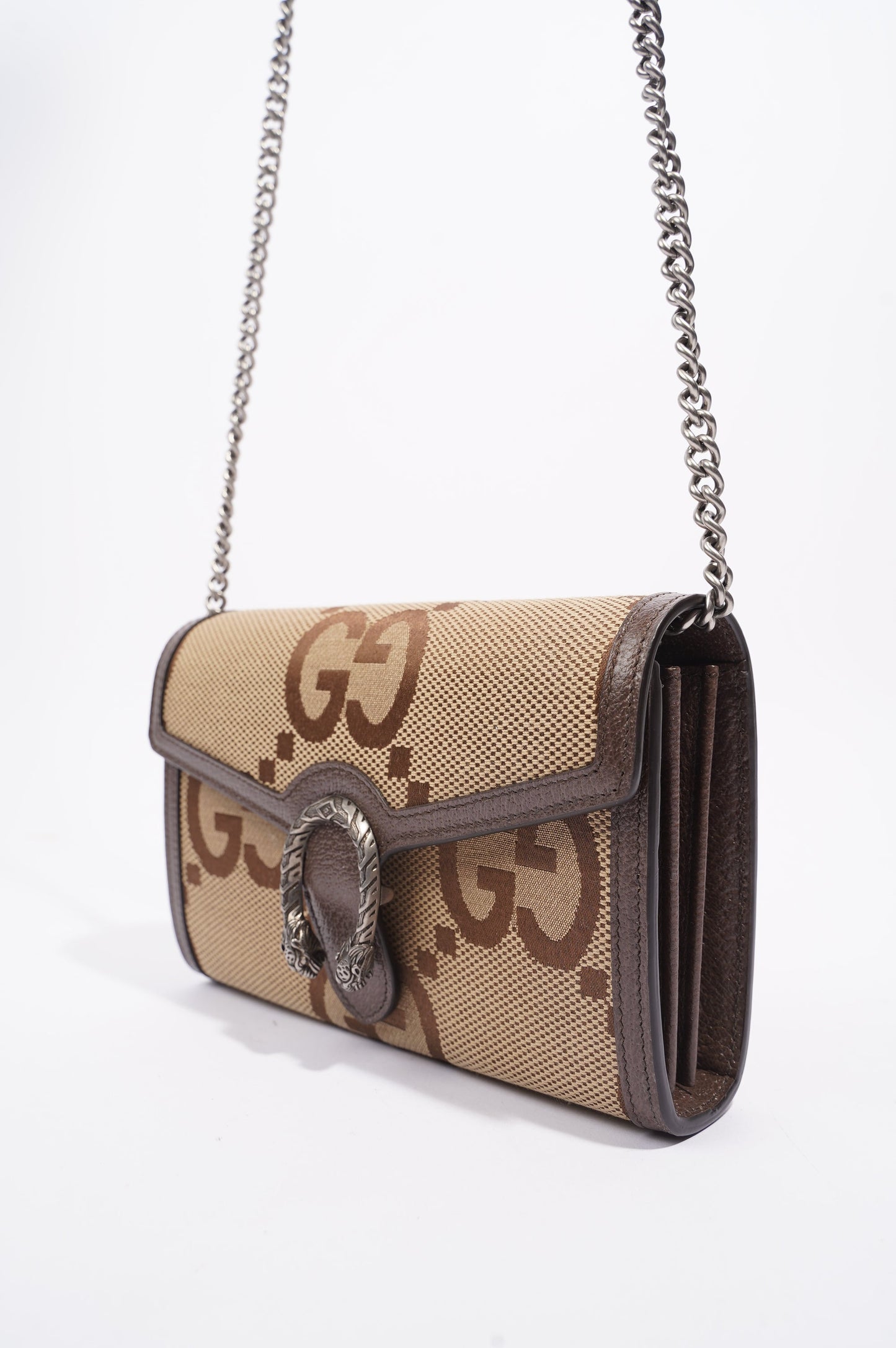 Gucci Womens Dionysus Chain Wallet Beige / Brown