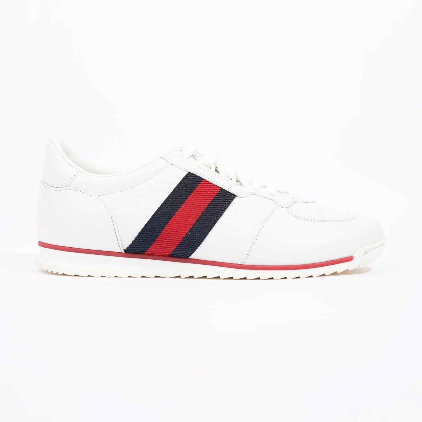 Gucci Womens Leather Low Top White / Green / Red EU 39.5 / UK 6.5