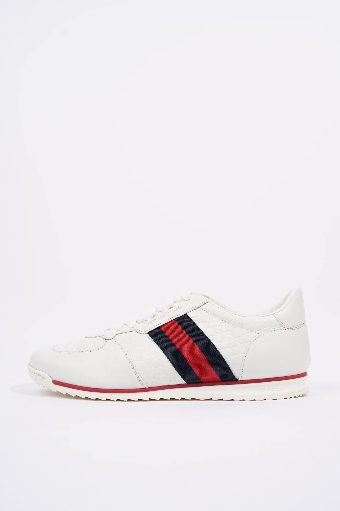 Gucci Womens Leather Low Top White / Green / Red EU 39.5 / UK 6.5