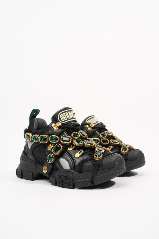 Gucci Womens Flashtrek Black Gold EU 34.5 / UK 1.5