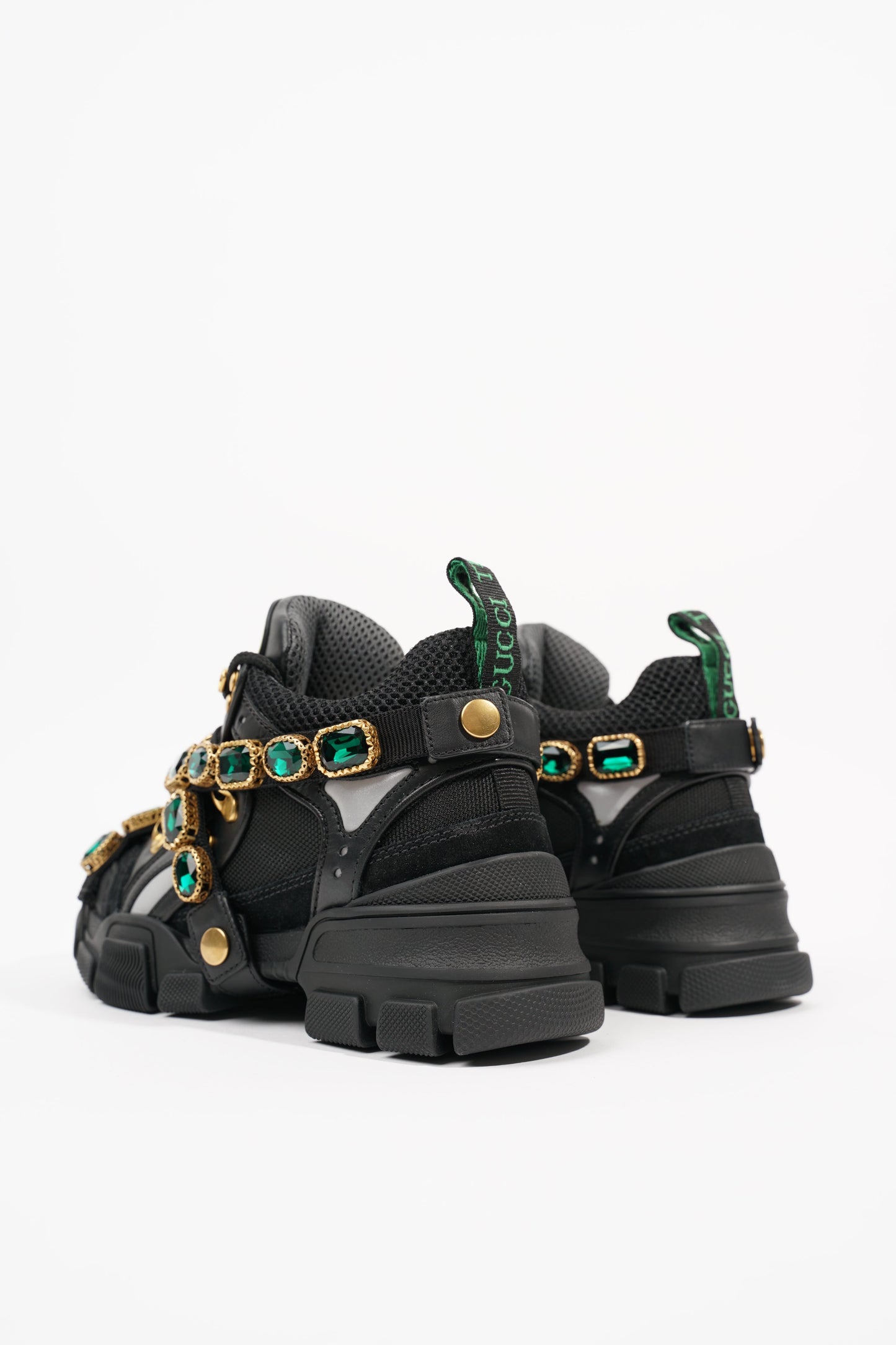 Gucci Womens Flashtrek Black Gold EU 34.5 / UK 1.5