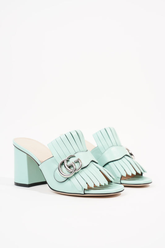 Gucci Womens Marmont Fringe Sandal Baby Blue EU 36 / UK 3