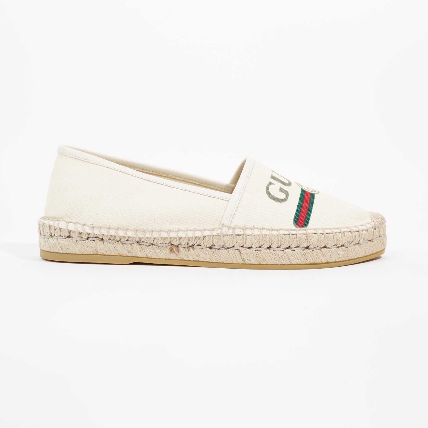 Gucci Womens Logo Print Espadrilles Cream EU 38.5 / UK 5.5