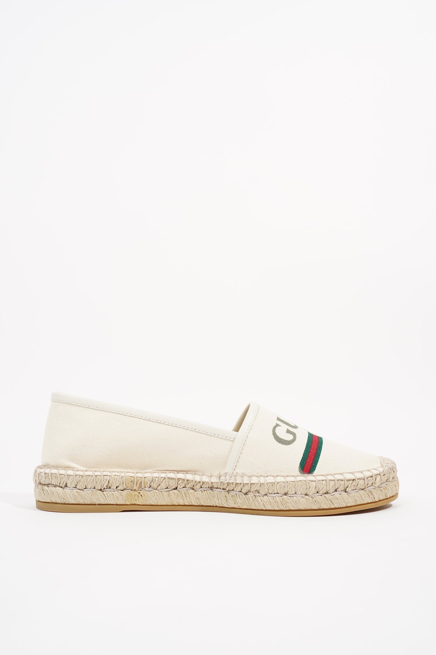 Gucci Womens Logo Print Espadrilles Cream EU 38.5 / UK 5.5