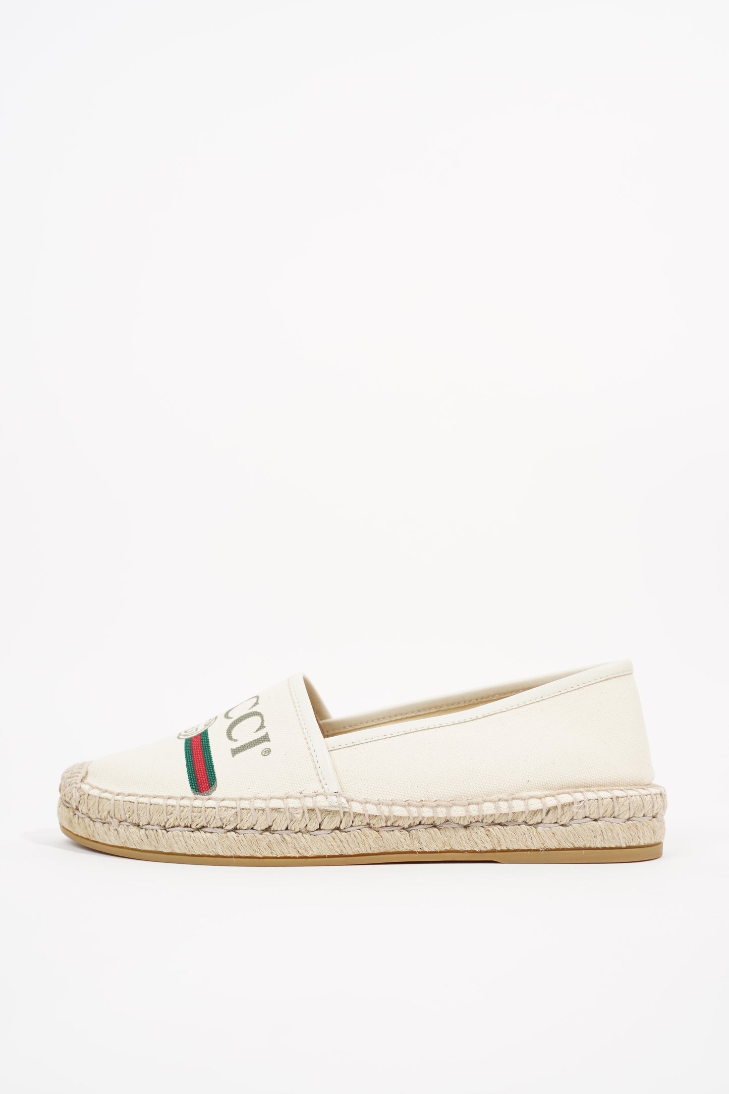 Gucci Womens Logo Print Espadrilles Cream EU 38.5 / UK 5.5