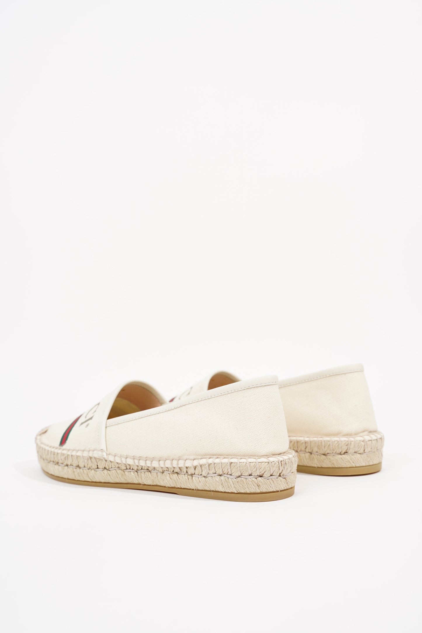 Gucci Womens Logo Print Espadrilles Cream EU 38.5 / UK 5.5