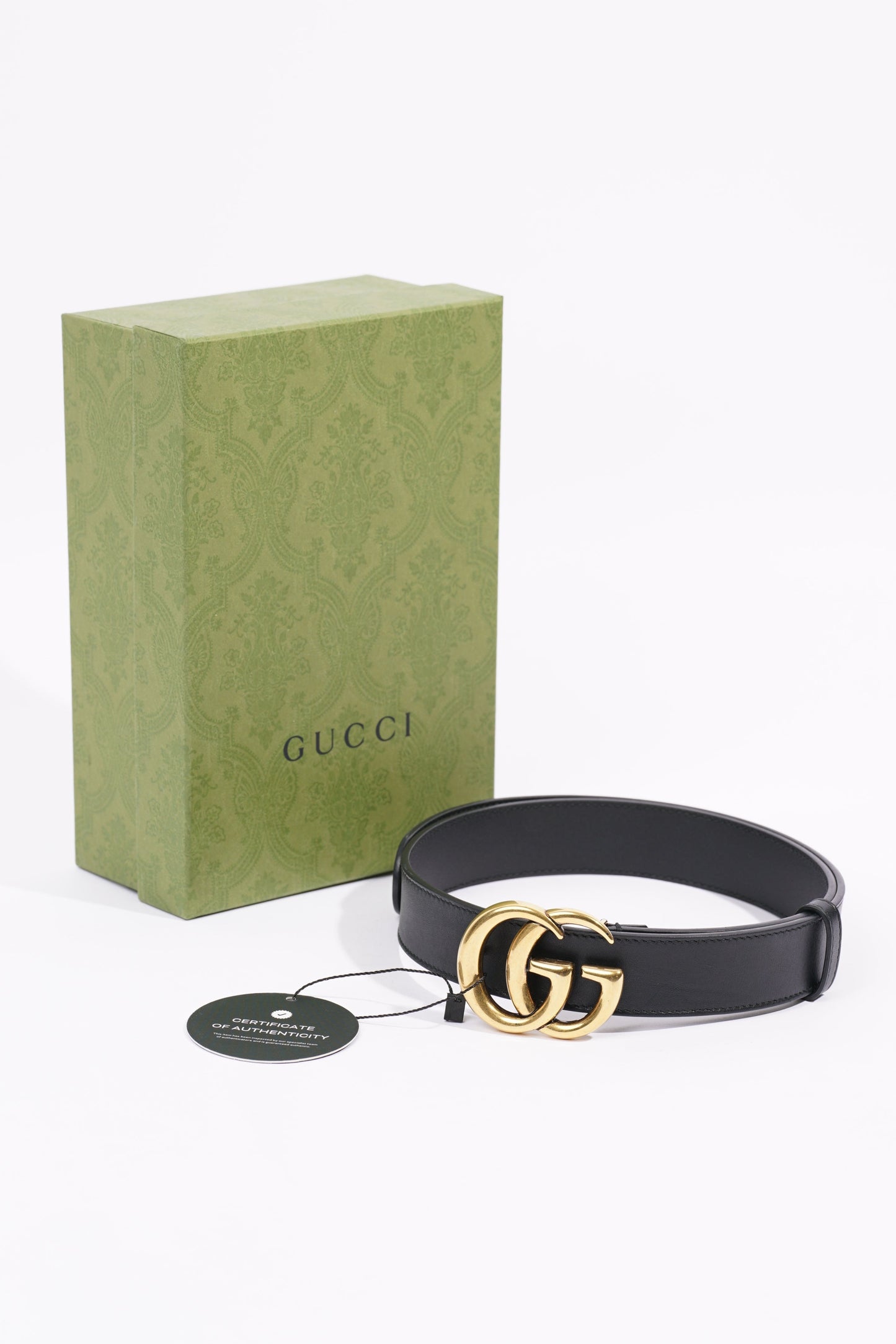 Gucci Womens Marmont Belt Black / Gold 75-30