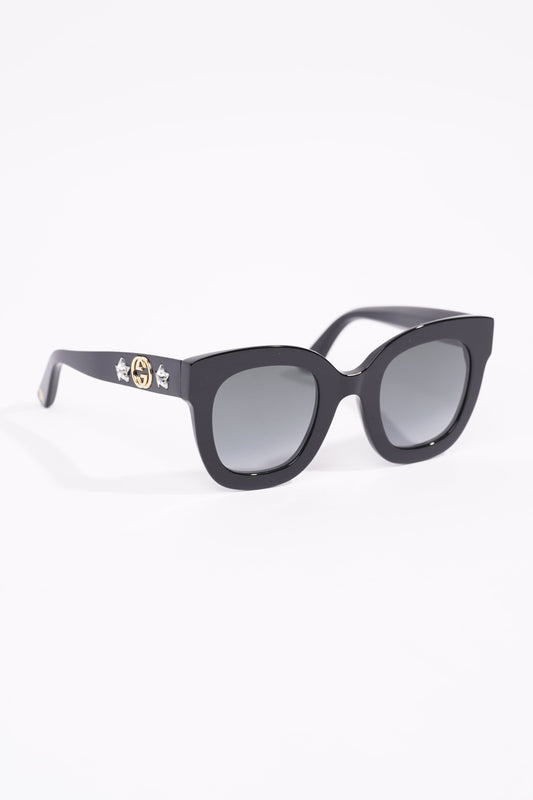 Gucci Womens GG0208S Sunglasses Black / Gold / Silver 140