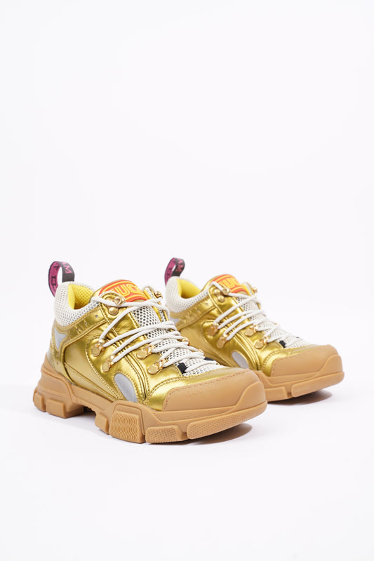 Gucci Womens Flashtrek Gold / White EU 37.5 / UK 4.5