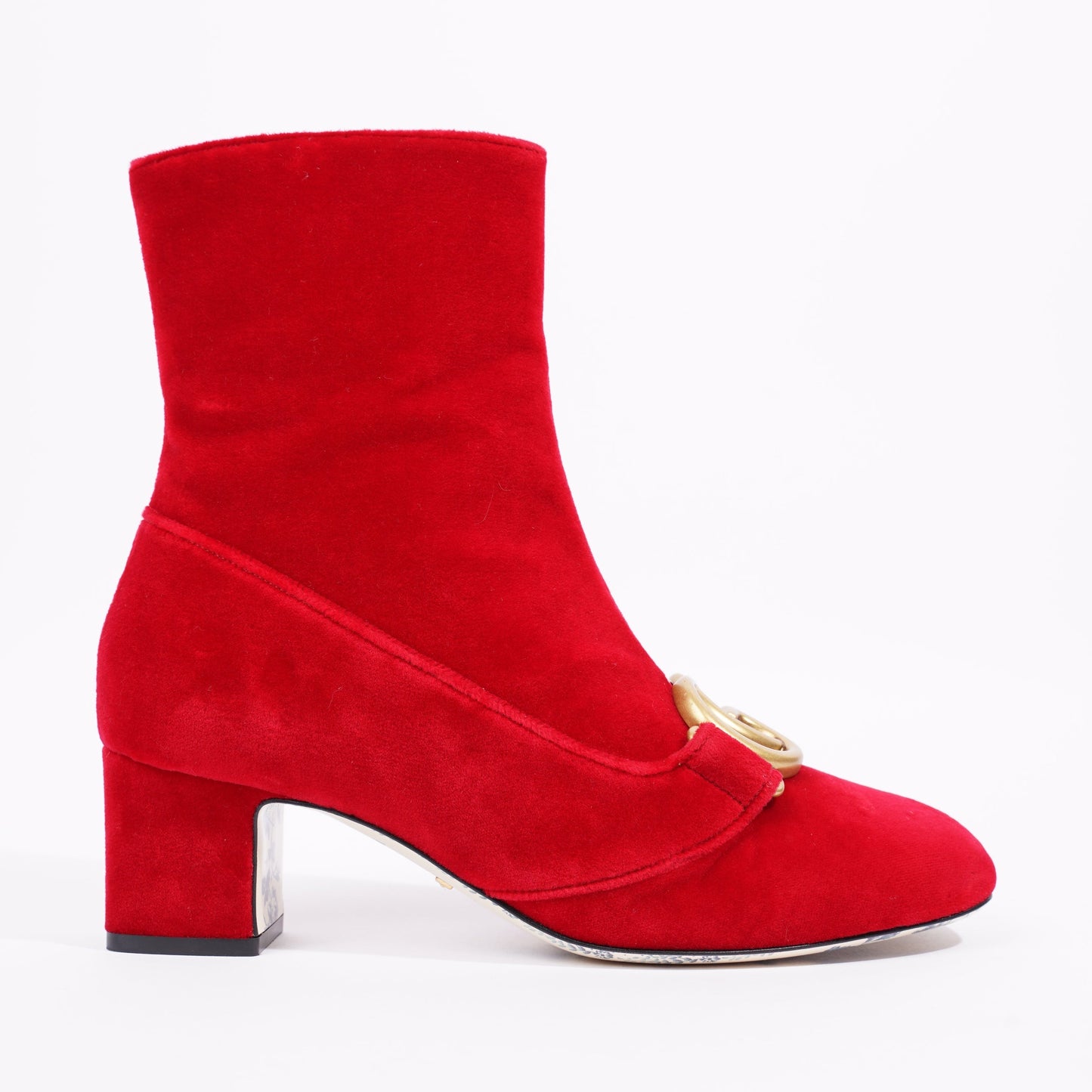 Gucci Womens GG Ankle Boot Red Velvet EU 38.5 / UK 5.5