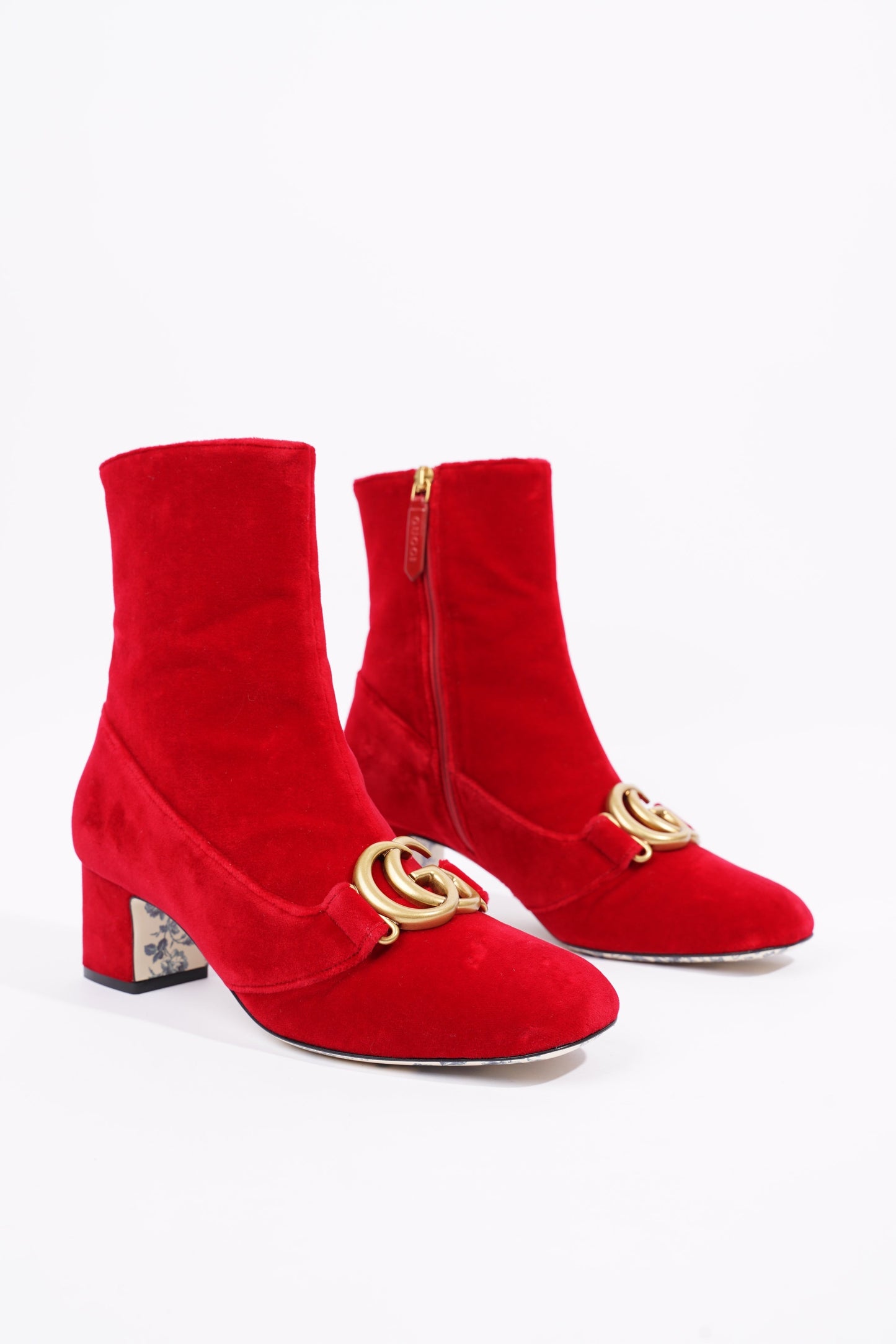 Gucci Womens GG Ankle Boot Red Velvet EU 38.5 / UK 5.5