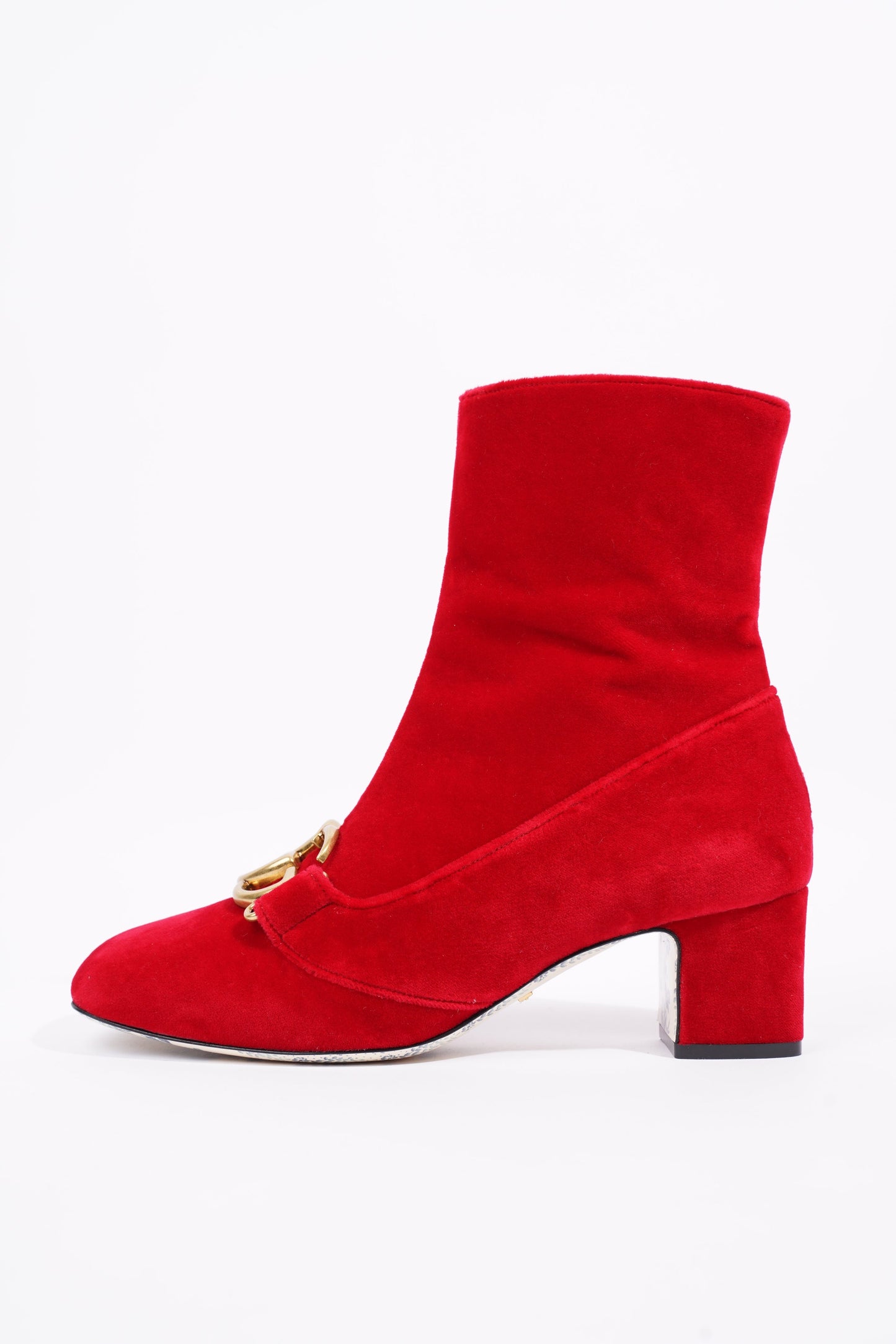 Gucci Womens GG Ankle Boot Red Velvet EU 38.5 / UK 5.5