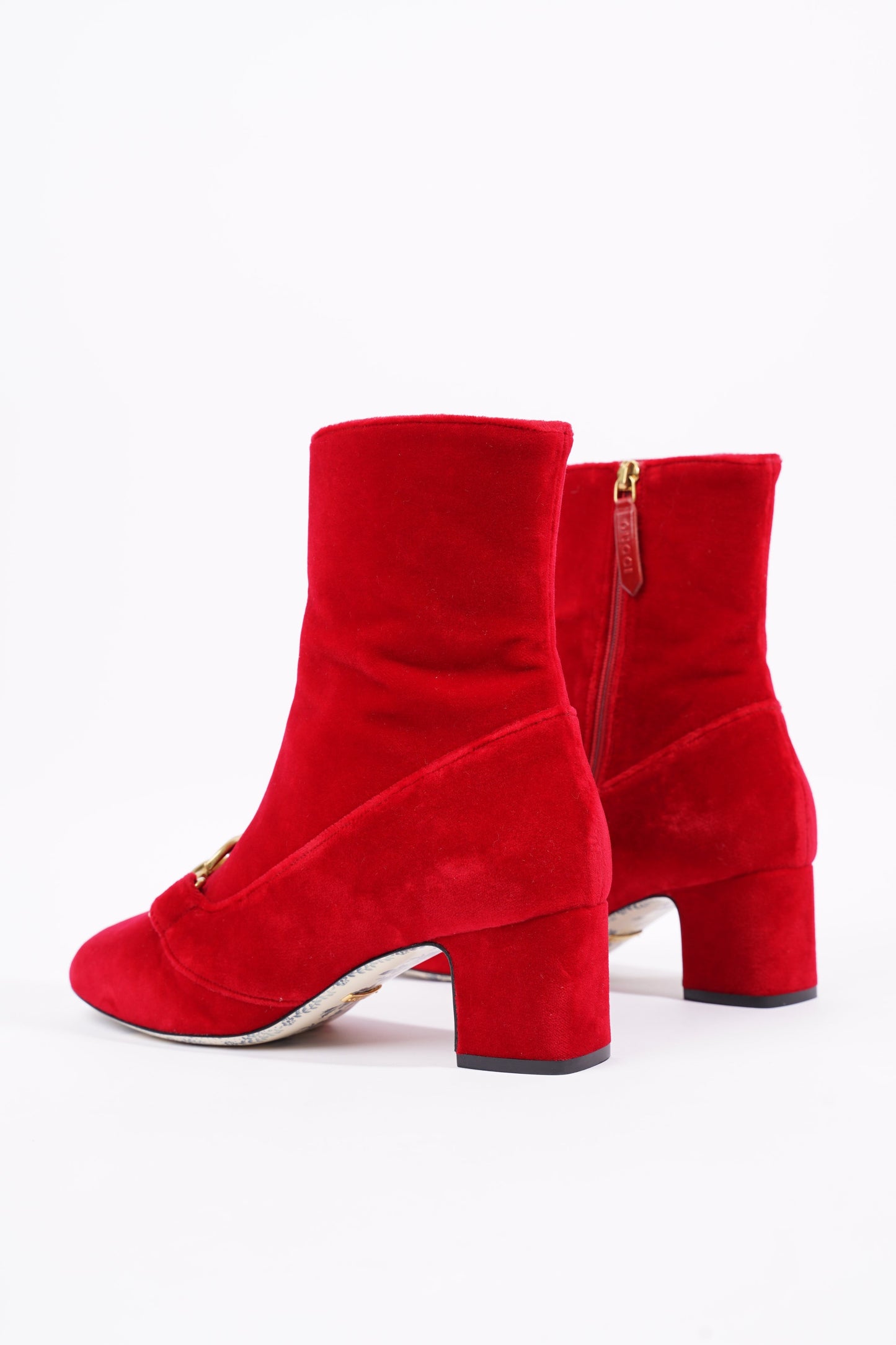 Gucci Womens GG Ankle Boot Red Velvet EU 38.5 / UK 5.5