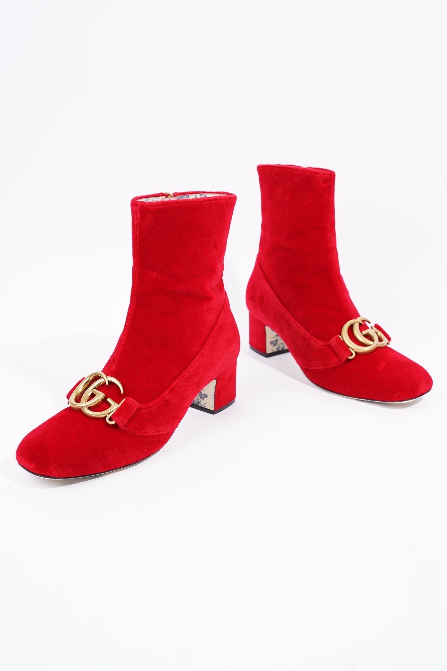 Gucci Womens GG Ankle Boot Red Velvet EU 38.5 / UK 5.5