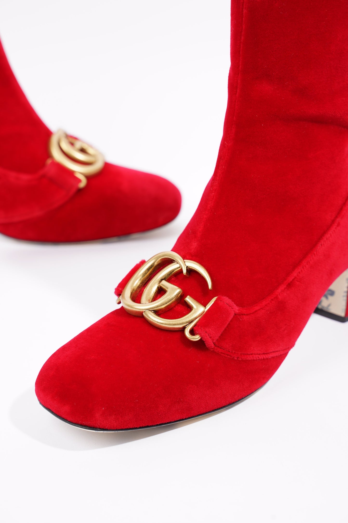 Gucci Womens GG Ankle Boot Red Velvet EU 38.5 / UK 5.5