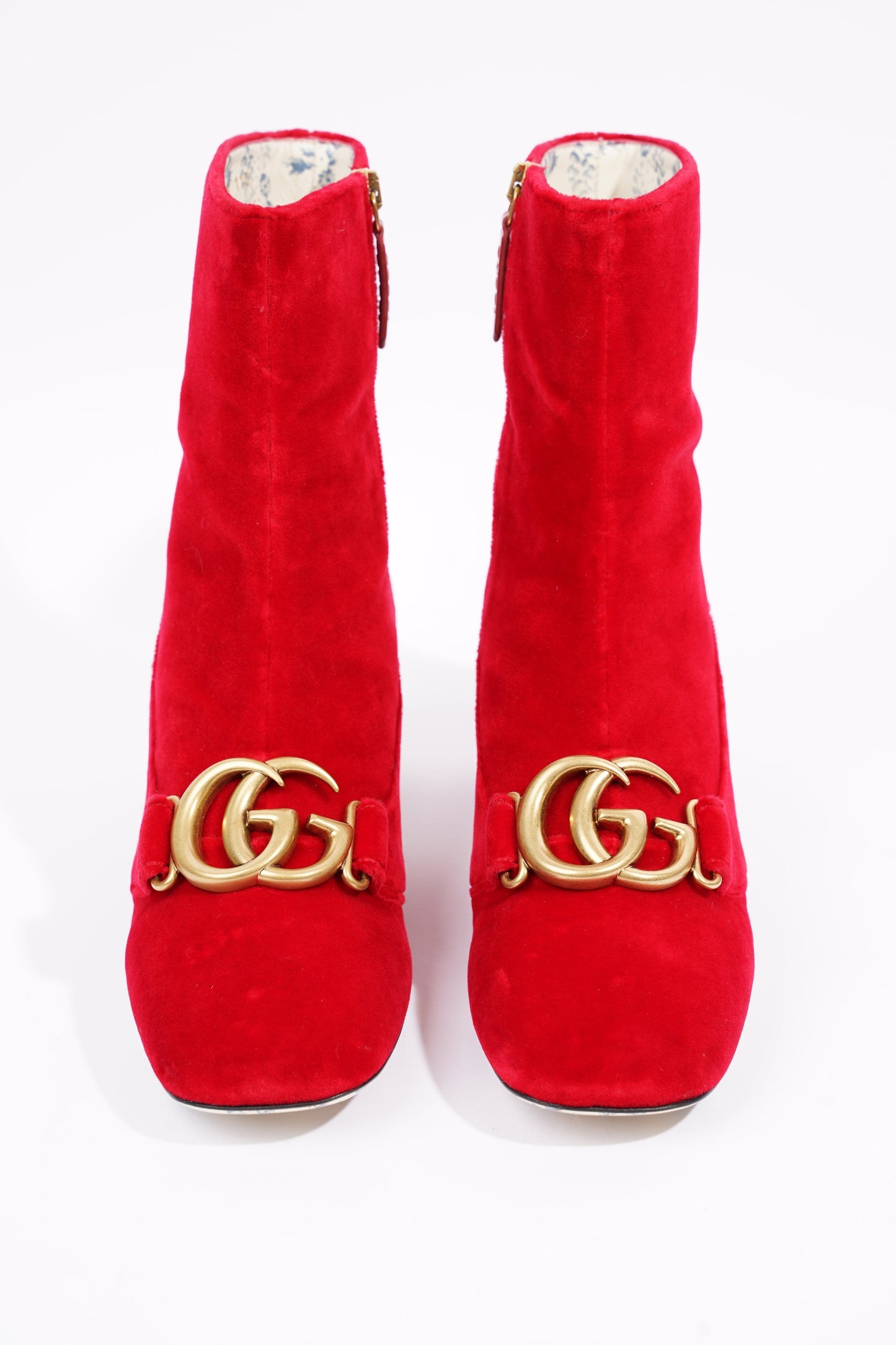 Gucci Womens GG Ankle Boot Red Velvet EU 38.5 / UK 5.5