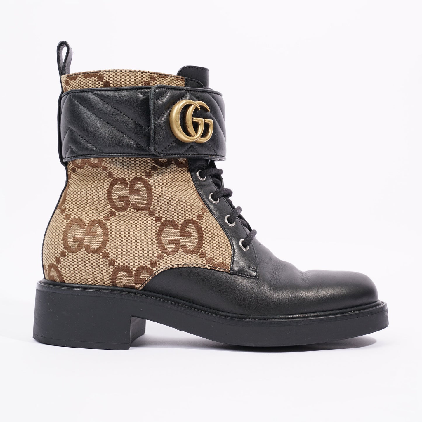 Gucci Womens Ankle Boot With Double G Beige / Ebony EU 38 / UK 5