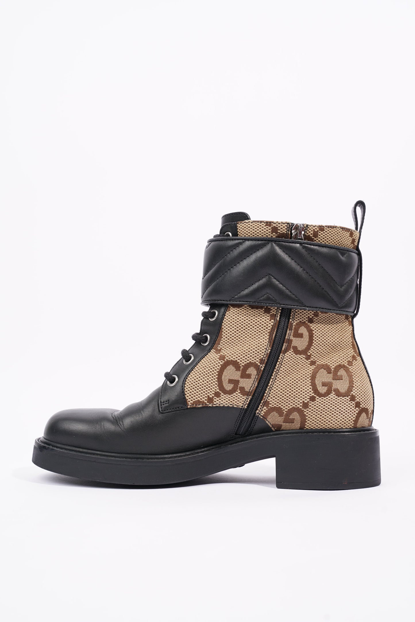 Gucci Womens Ankle Boot With Double G Beige / Ebony EU 38 / UK 5