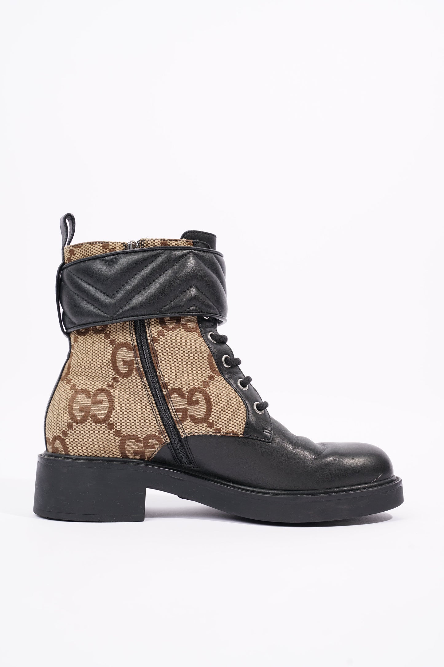 Gucci Womens Ankle Boot With Double G Beige / Ebony EU 38 / UK 5