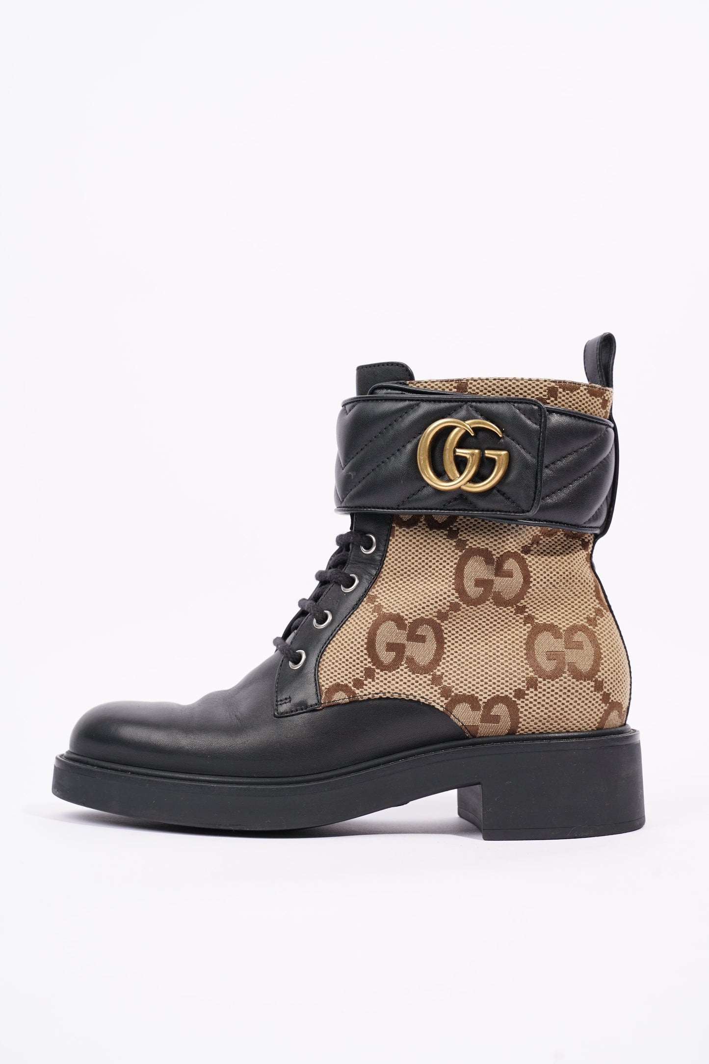 Gucci Womens Ankle Boot With Double G Beige / Ebony EU 38 / UK 5