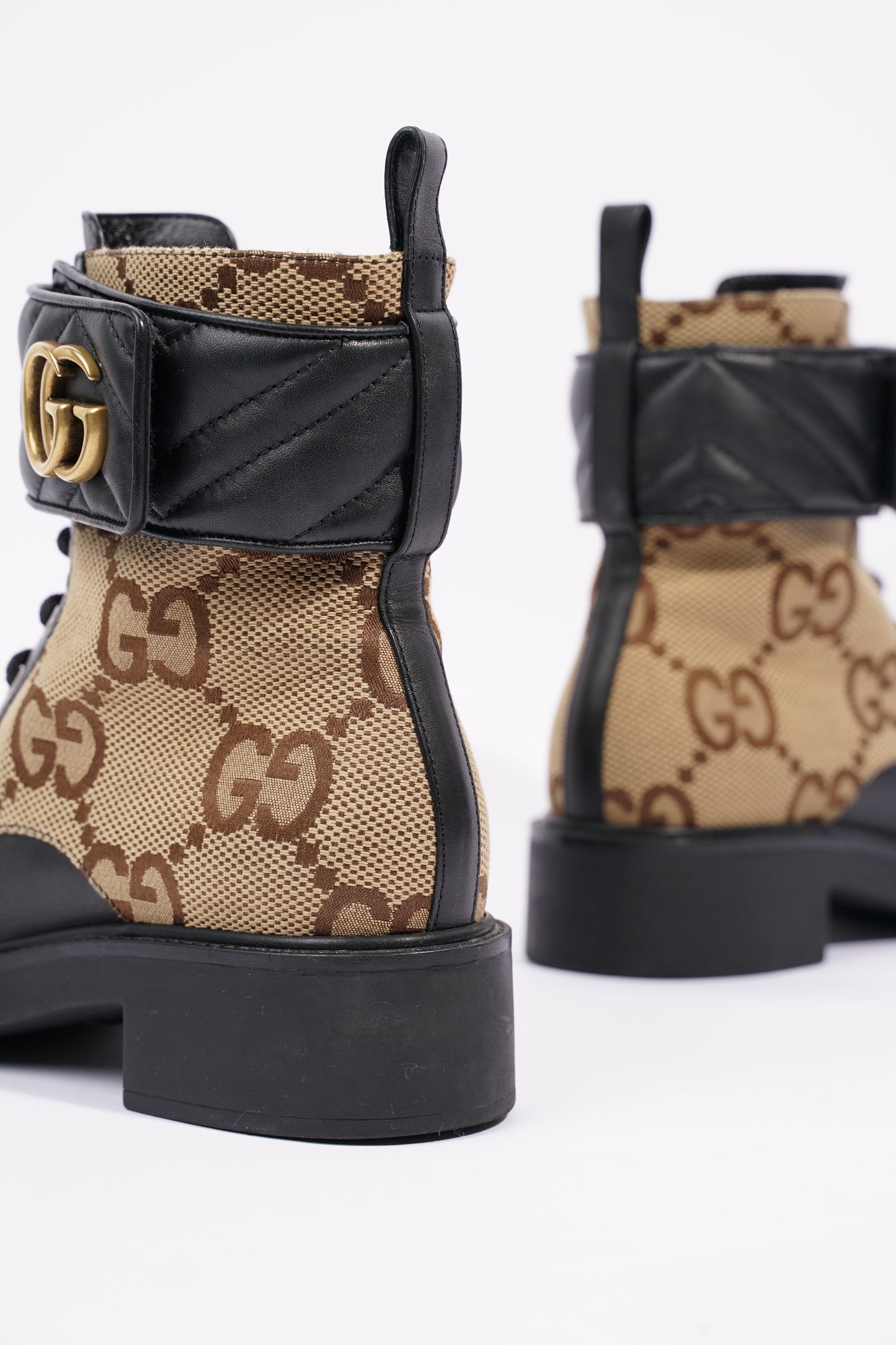 Gucci Womens Ankle Boot With Double G Beige / Ebony EU 38 / UK 5