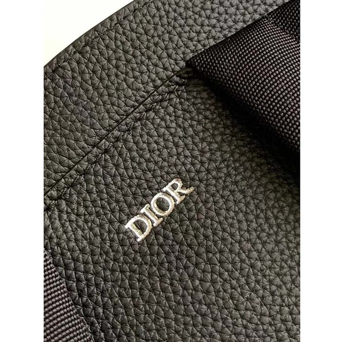 Dior CD Unisex Maxi Gallop Backpack Beige Black Dior Oblique Jacquard Black Grained Calfskin