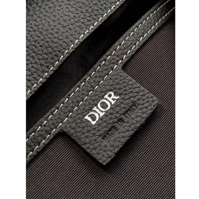 Dior CD Unisex Maxi Gallop Backpack Black Grained Calfskin