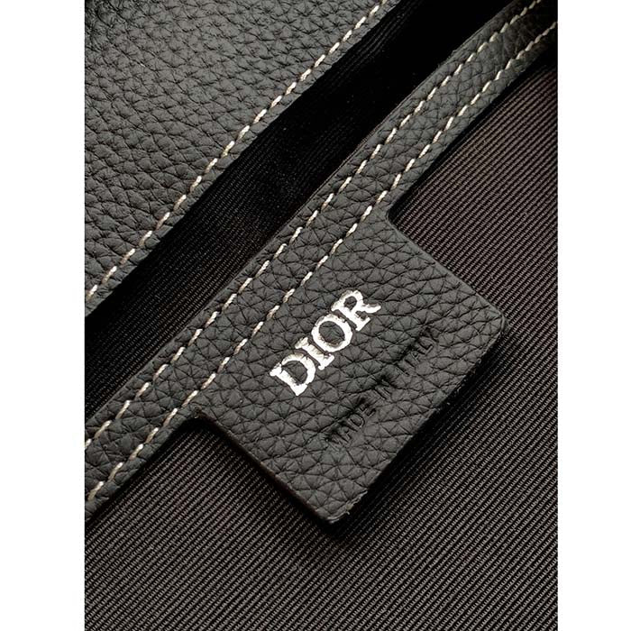 Dior CD Unisex Maxi Gallop Backpack Black Grained Calfskin Rigid Top Handle