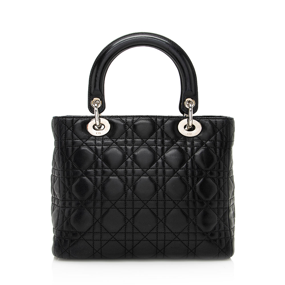 Dior Lambskin Lady Dior Medium Tote (SHF-20990)