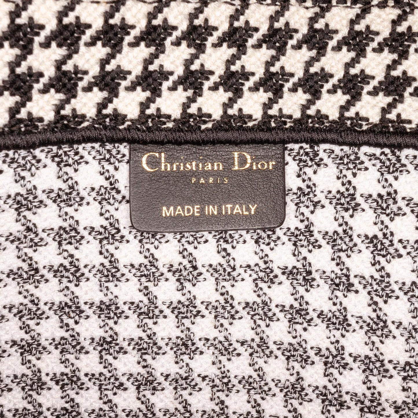 Dior Large Houndstooth Embroidered Book Tote (SHG-i71xOC)