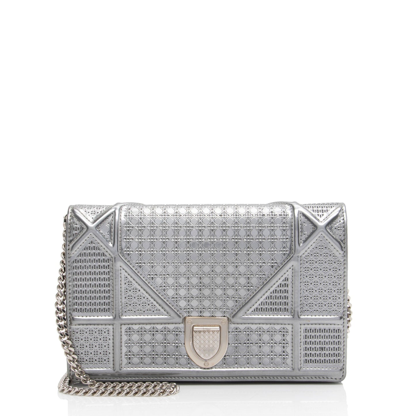 Dior Metallic Calfskin Micro Cannage Diorama Wallet on Chain Bag (SHF-BdR72M)