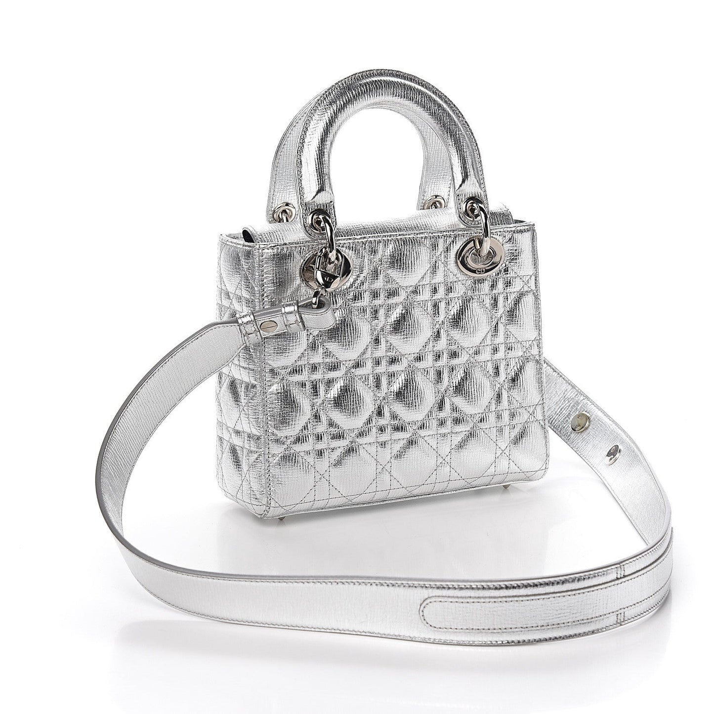 Dior Cannage Metallic Small Lady Dior Bag